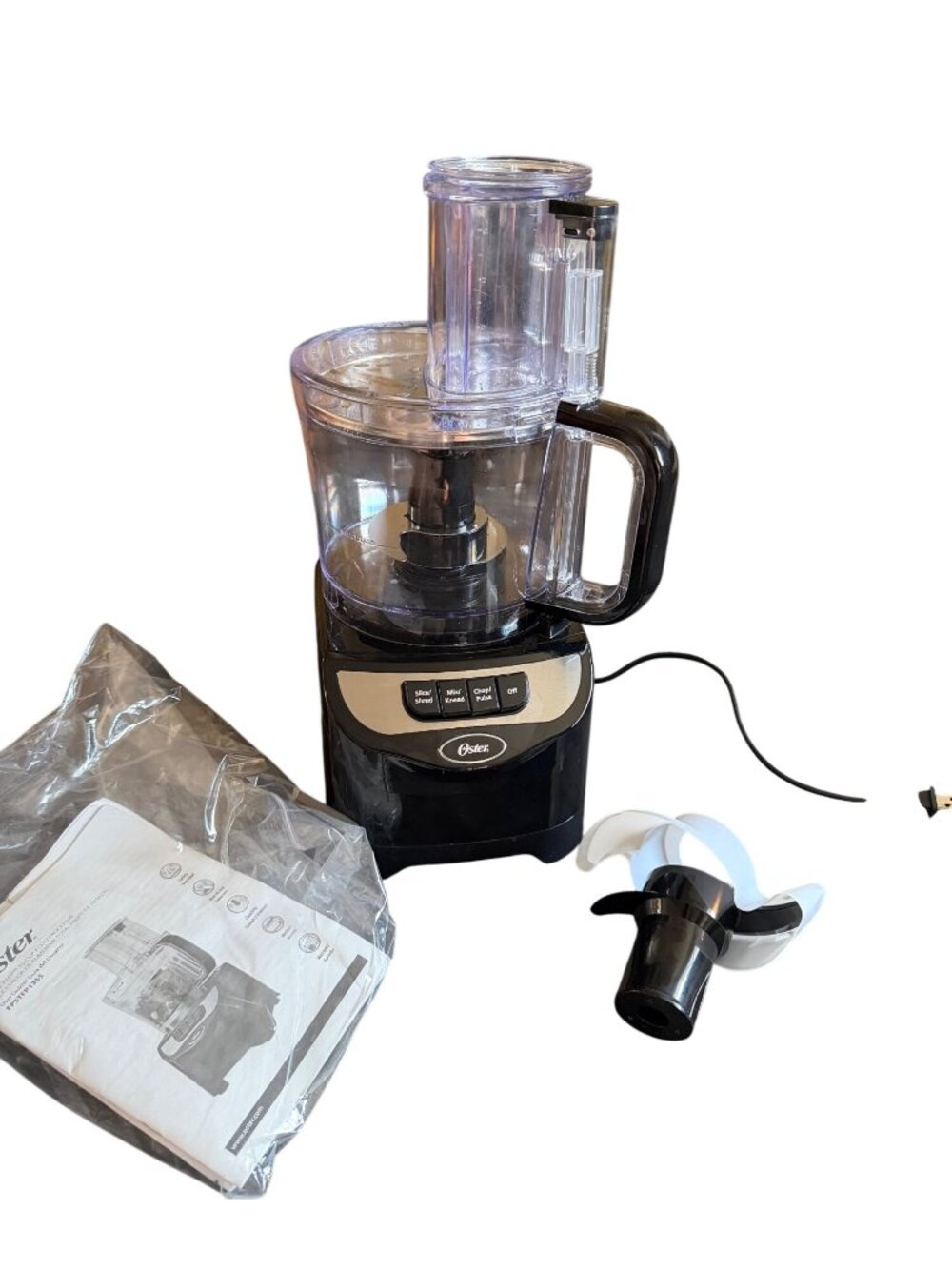 Oster 2-Speed Food Processor With Attachments & Manual - Black